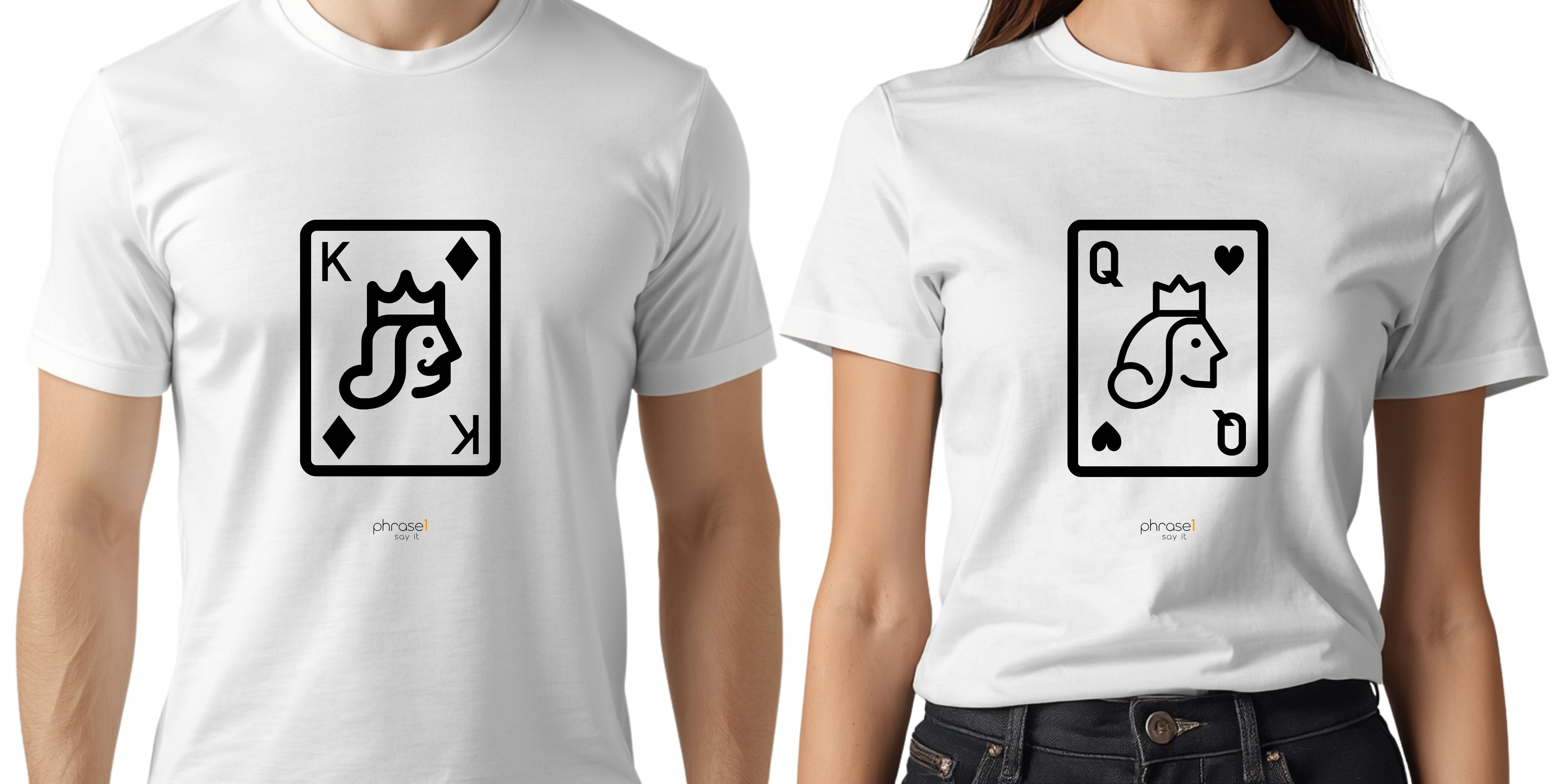 King & Queen. Couple Set T-Shirt mit lustigem Spruch und Visual